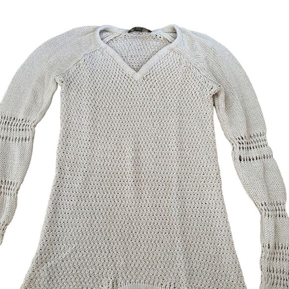 Tommy Bahama ~ Ivory Knit V-neck Long Sleeved Sweater ~ size XS ~ Cotton - Picture 3 of 12
